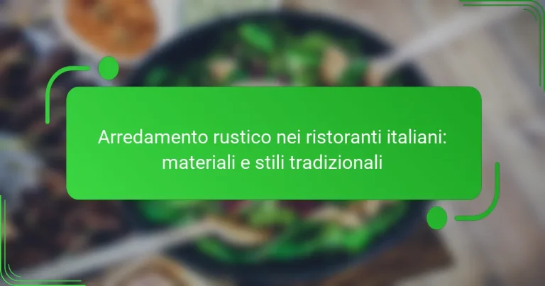 Arredamento rustico nei ristoranti italiani: materiali e stili tradizionali