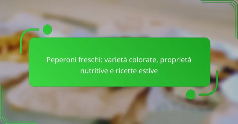 Peperoni freschi: varietà colorate, proprietà nutritive e ricette estive