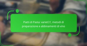 Piatti di Pasta: varietà, metodi di preparazione e abbinamenti di vino