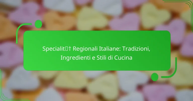 Specialità Regionali Italiane: Tradizioni, Ingredienti e Stili di Cucina