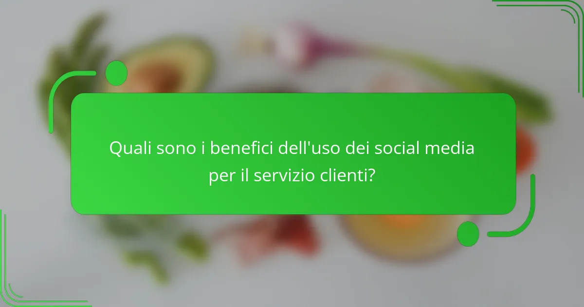 Quali sono i benefici dell'uso dei social media per il servizio clienti?